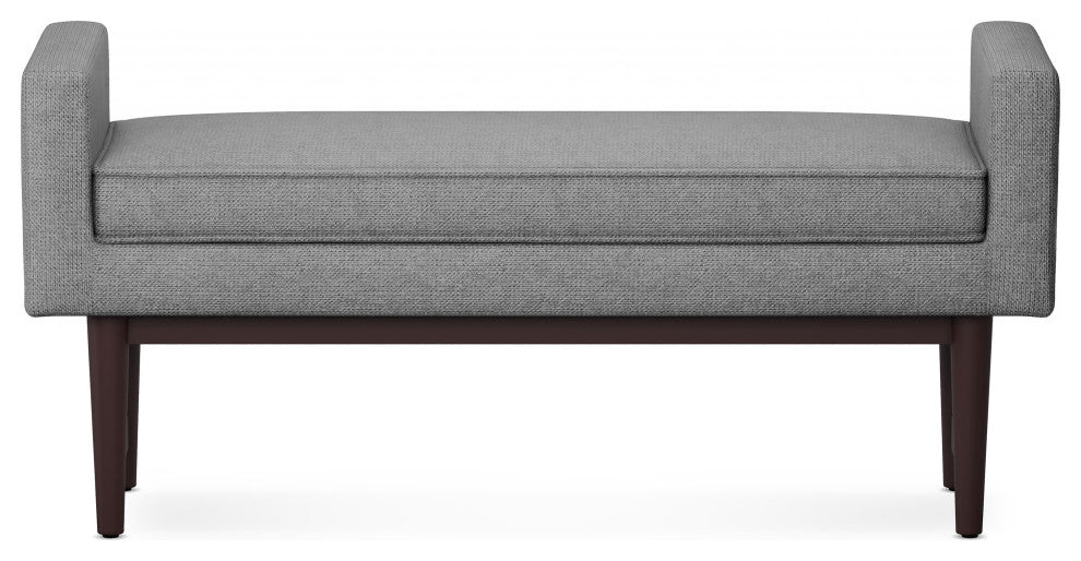Scott Solid Hardwood Ottoman Bench, Pewter Grey