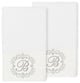 Linum Home Turkish Cotton Monica 2-Piece Embellished Hand Towel Set, White