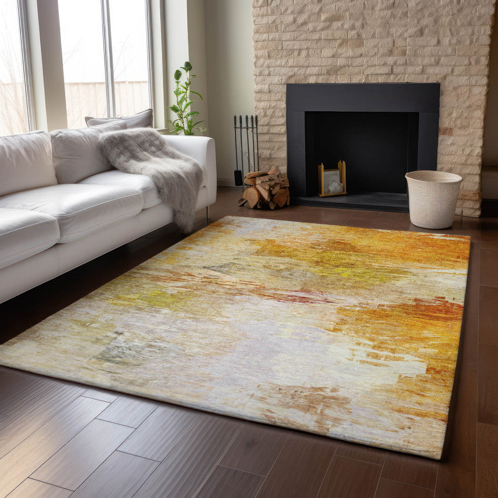 Premium Machine Washable Mayfield AMF595 Paprika 5' x 7'6" Rug