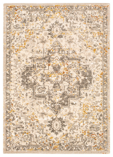 Surya Tuscany TUS-2307 9'x12'1" Rug, Champagne/Cream/Burnt Orange/Brown/Denim