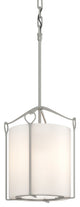 Bow Tall Mini Pendant, Vintage Platinum Finish, Opal Glass