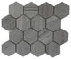 Athens Grey 3X3 Hexagon Honed Mosaic, 10 Sheets