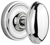 Classic Rosette Privacy Homestead Knob, Bright Chrome