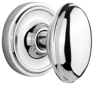Classic Rosette Privacy Homestead Knob, Bright Chrome