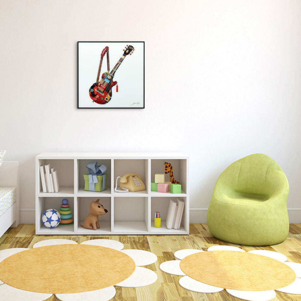 "Electric Guitar" Printed Wall Art With Black Anodized Aluminum Frame