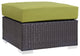 Espresso Peridot Convene Outdoor Patio Fabric Square Ottoman