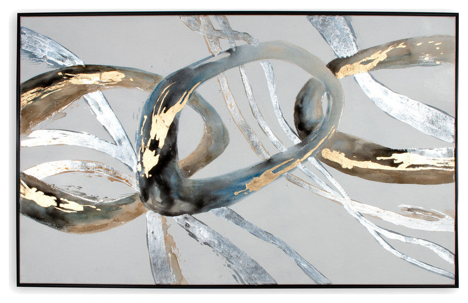 Looping Rings, Hand Painted Canvas