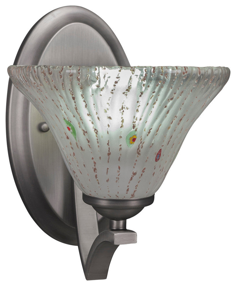 Zilo Wall Sconce, Graphite, 7" Frosted Crystal Glass