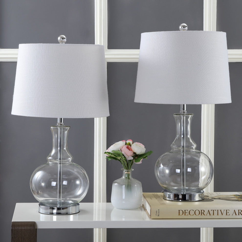 Lavelle 25" Glass Table Lamp, Set of 2