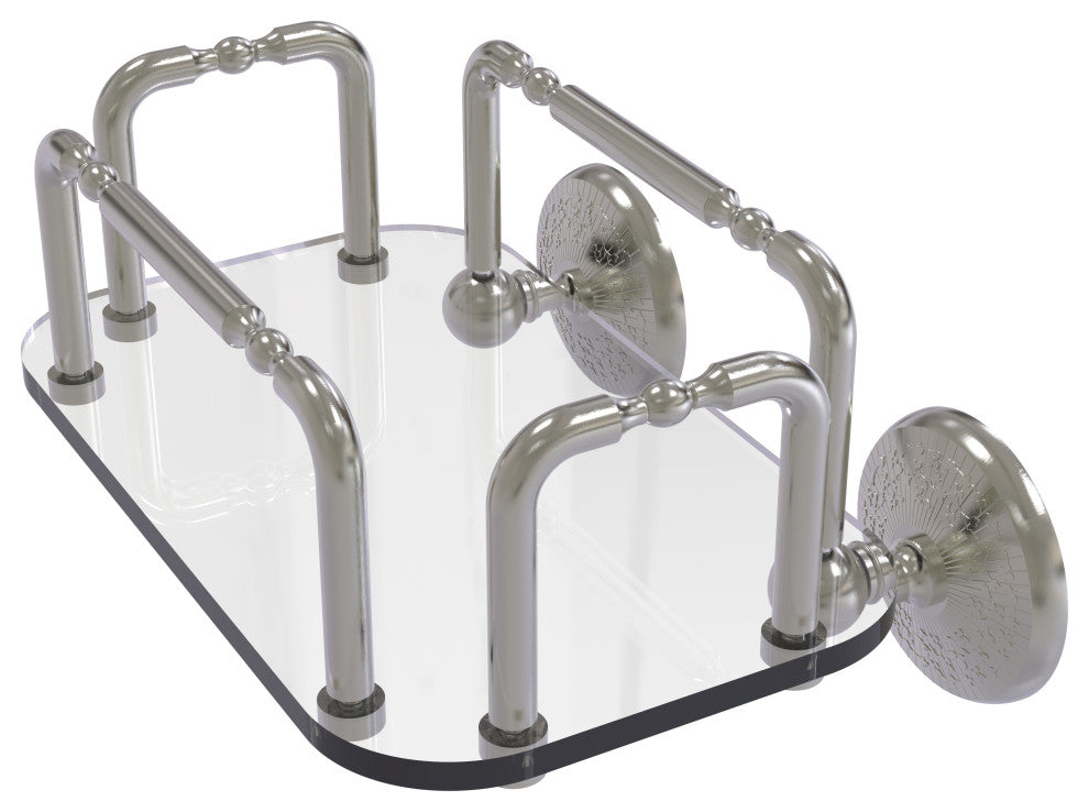 Monte Carlo Wall Mounted Guest Towel Holder, Satin Nickel