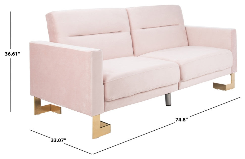 Safavieh Tribeca Foldable Futon Bed, Blush/Brass