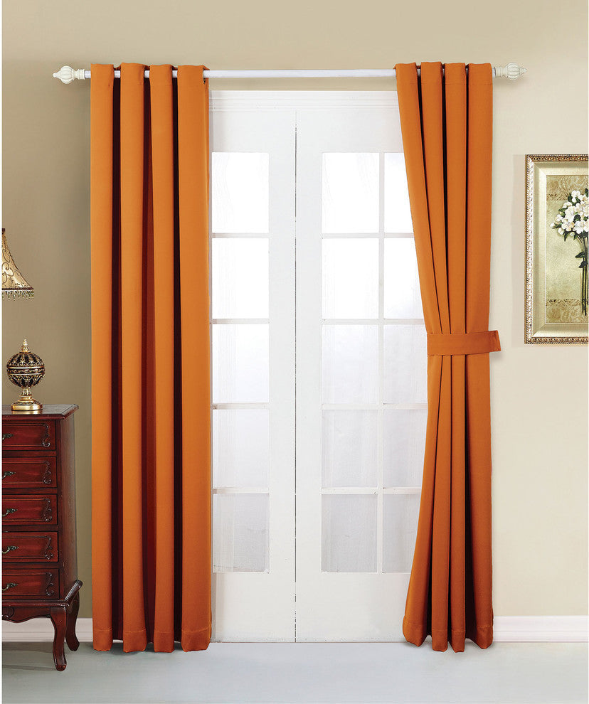 Serenta Black Out Curtains 4 Piece Sets, Burnt Orange, 54" X 63"