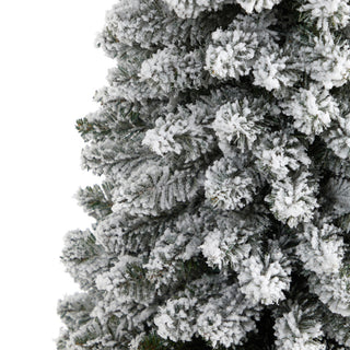 5' Flocked Pencil Artificial Christmas Tree With 318 Bendable Branches