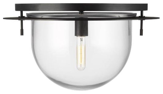 Generation Lighting, KF1061AI, Large Flush Mount, Aged Iron