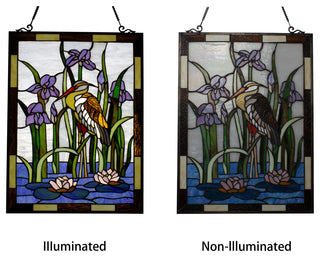 CHLOE Lighting Crane Tiffany Animal Window Panel