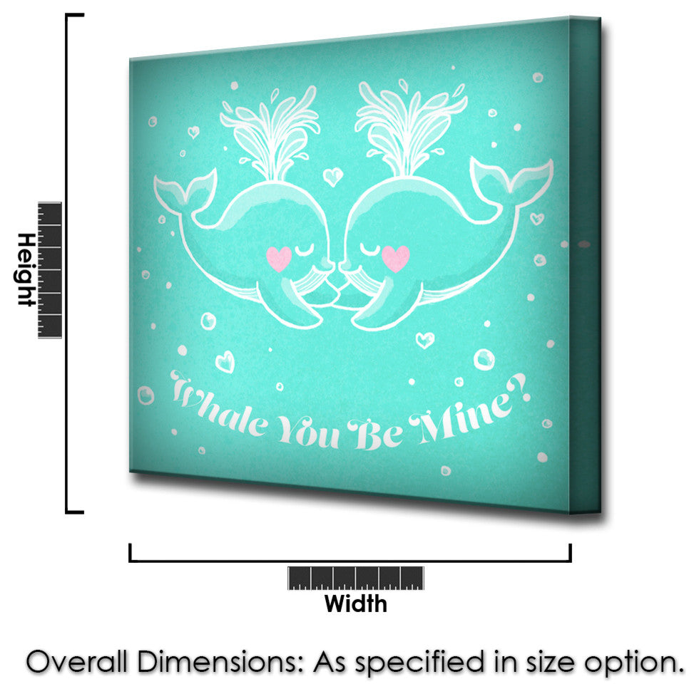 Ready2HangArt 'Whale you Be Mine?' Canvas Art, (Xs) 12" Hx12" W