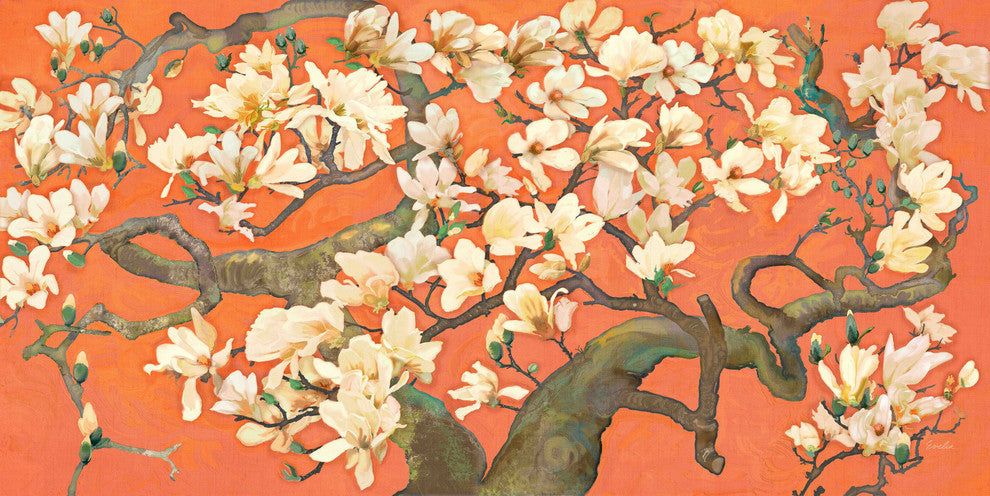 "Magnolia Branches I" Painting Print on Canvas by Evelia