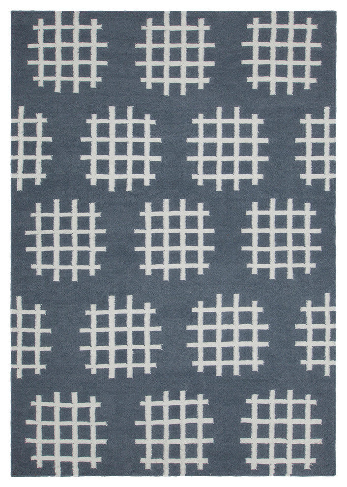 Lima Contemporary Area Rug, DarkGray and Ivory, 5'x7'