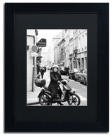 'Lady in Paris' Matted Framed Canvas Art by Preston