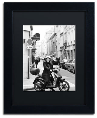 'Lady in Paris' Matted Framed Canvas Art by Preston