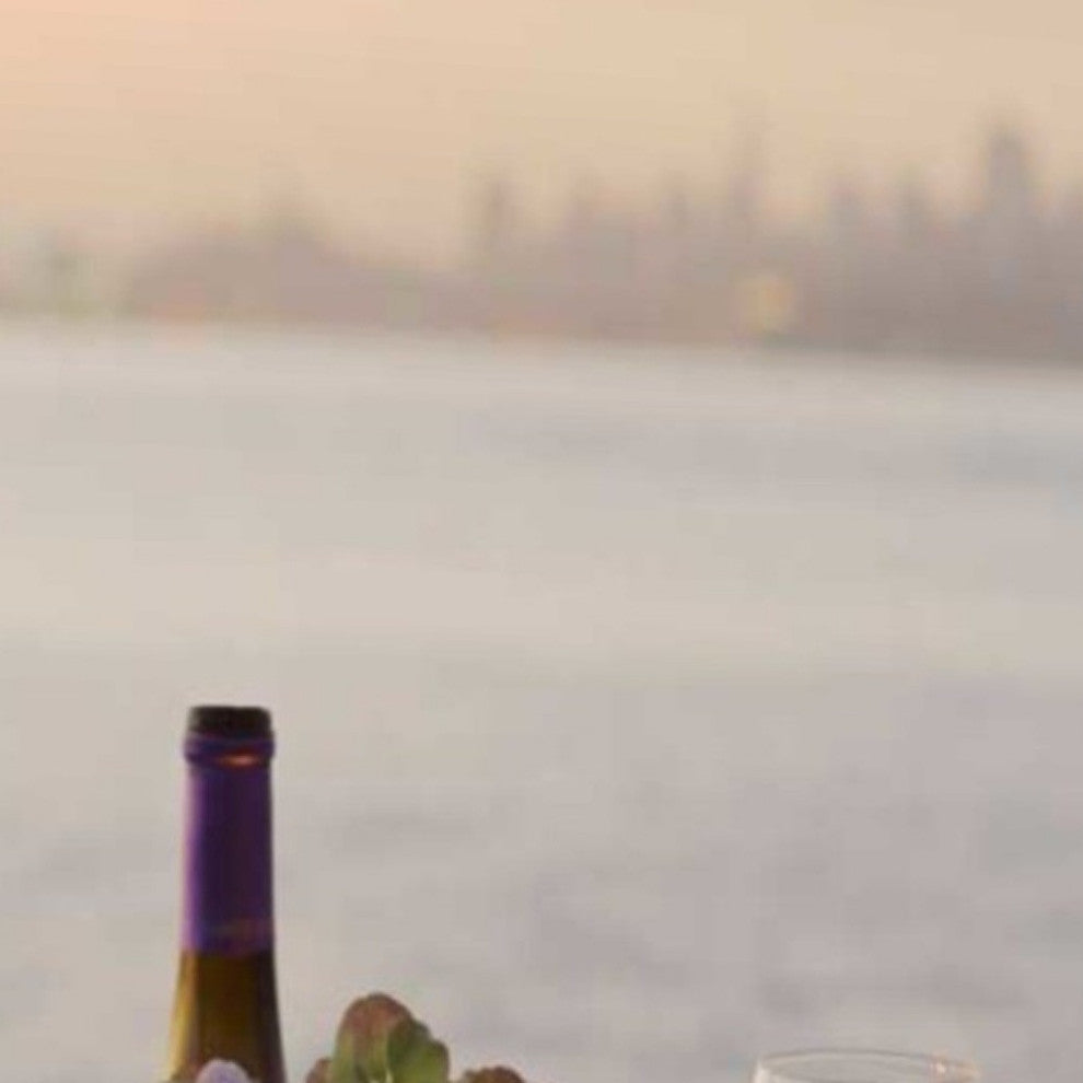 Up Close Sunset Wine Night For Two City 3 Giclee Wrap Canvas Wall Art