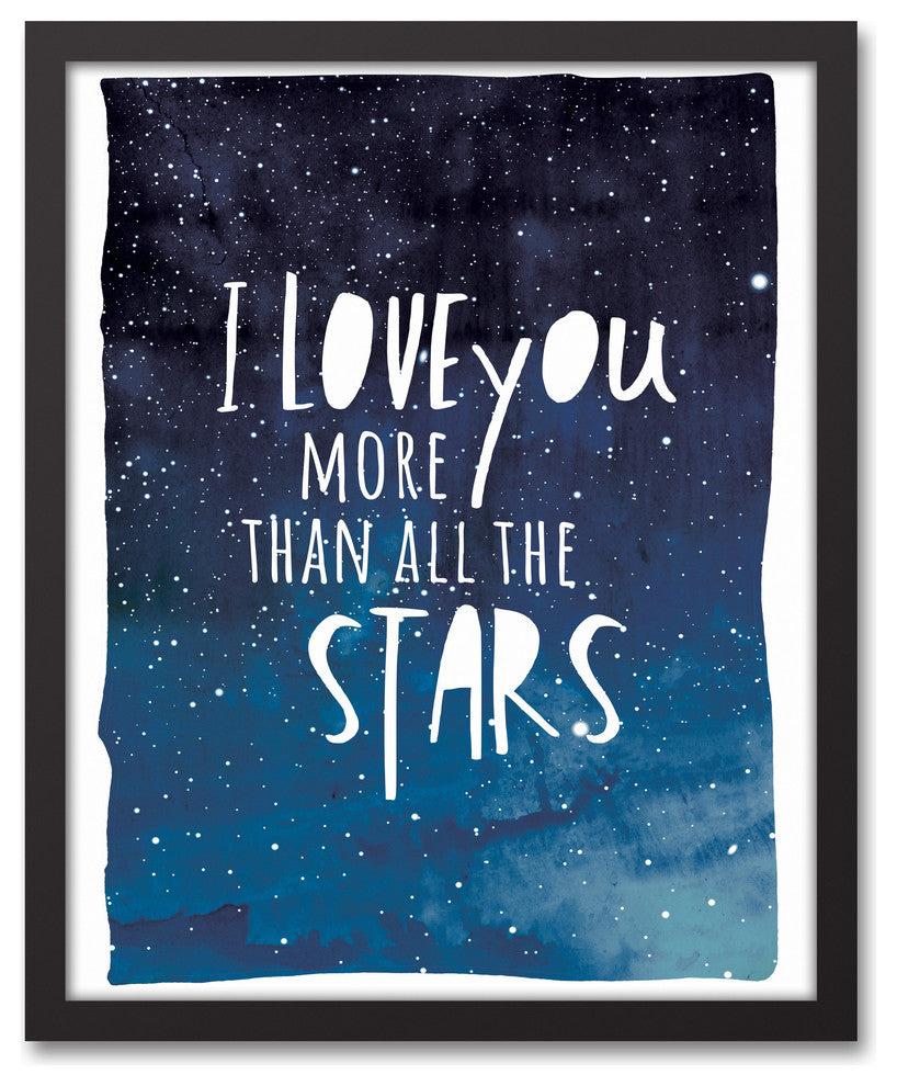 I Love You More Than All The Stars 16x20 Black Framed Canvas