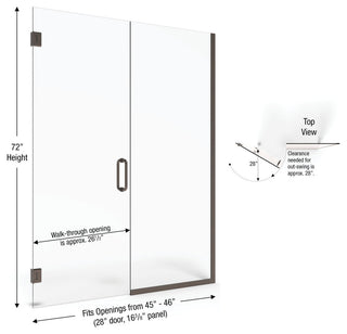 Basco CELA-935-46-72CL Celesta 72"H x 46"W Pivot Frameless Shower - Chrome
