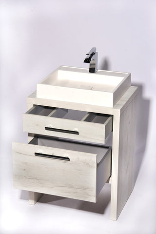 Montreal Oak Bathroom Vanity, White Natural Oak, 32", With Sink