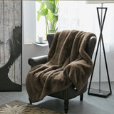 Heavy Faux Fur Throw, Chocolate, 60"x80"