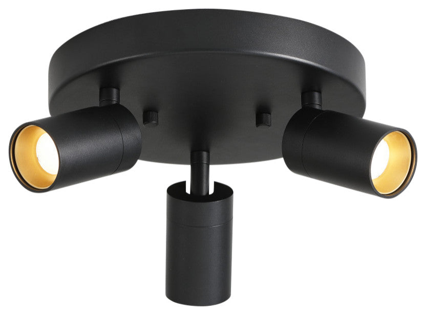 Vidalite Shura Integrated LED 3 Head Flush Mount, Black
