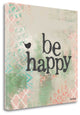 "Be Happy - Pink" By Katie Doucette, Giclee Print on Gallery Wrap Canvas