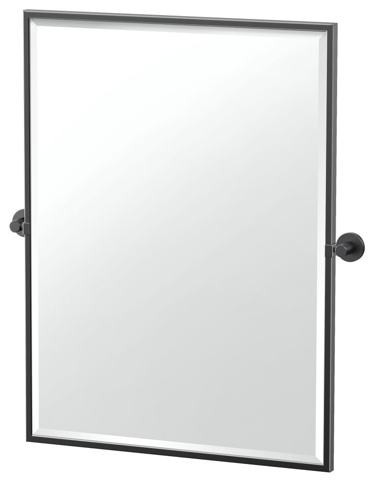 Reveal Framed Rectangle Mirror, Matte Black, 32.5"
