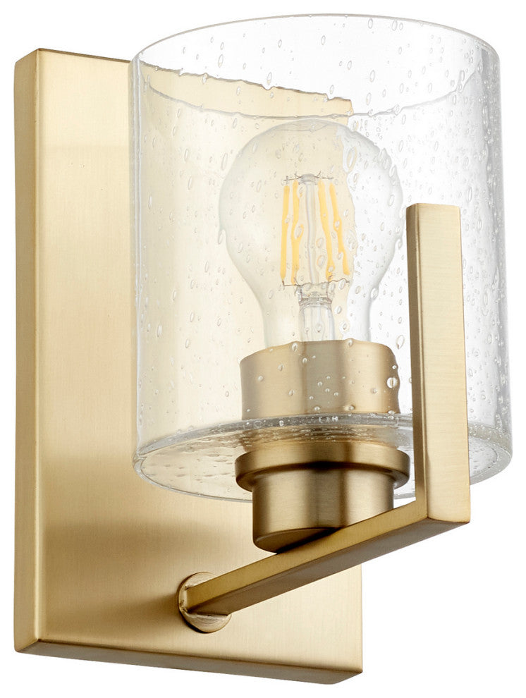 Quorum 5190-1-80 One Light Wall Mount, Aged Brass Finish