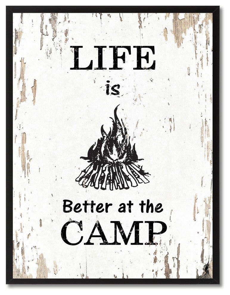 Life Is Better At The Camp Inspirational, Canvas, Picture Frame, 28"X37"