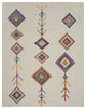7" x 10" Ivory Boho Jewels Geometric Area Rug