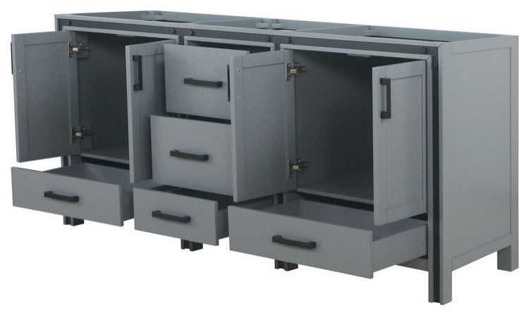 Ziva Transitional Dark Grey 72" Vanity Cabinet Only
