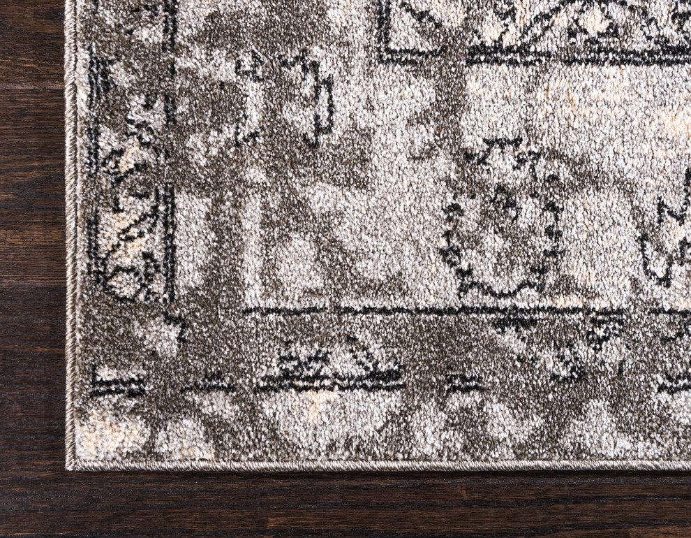 Unique Loom Gray La Jolla Vintage 2'x6' Runner Rug