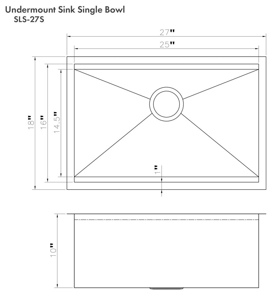 27" Garmisch Undermount Fingerprint Resistant Stainless Steel Kitchen Sink