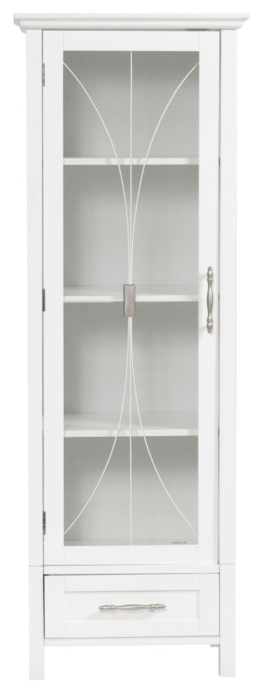 Wooden Bathroom Linen Tall Storage Cabinet