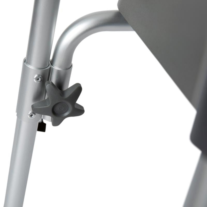 Hercules Shower Commode Chair with Safety Rail, Height Adjustable Frame, Gray