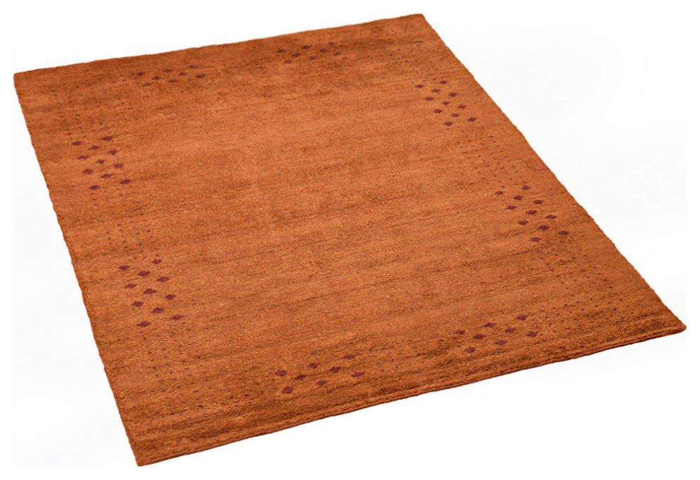 HAND KNOTTED LOOM SILK ECO-FRIENDLY AREA RUGS -8'x8',Square,Orange,Contemporary