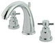 Kingston Brass Widespread Bathroom Faucet With Brass Pop-Up, Polished Chrome