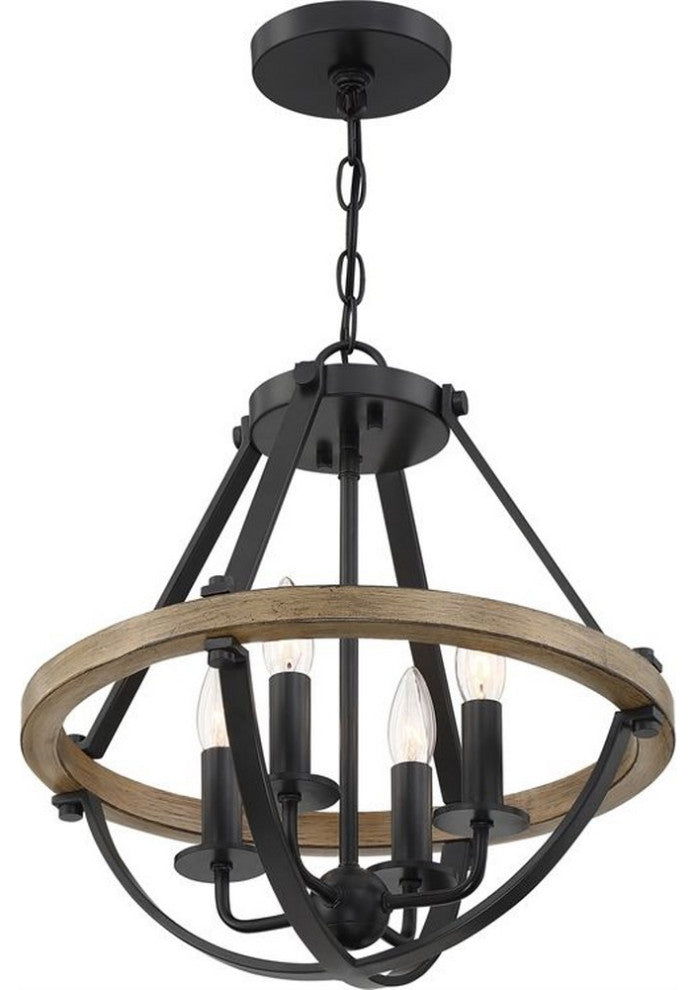 Quoizel BRL2816EK Four Light Pendant, Earth Black Finish