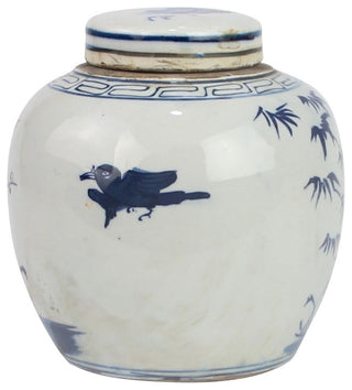 Blue & White Mini Jar Pine Tree