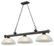 Zlite 2306-3BRZ-DWL14 3-Light Billiard, White Linen