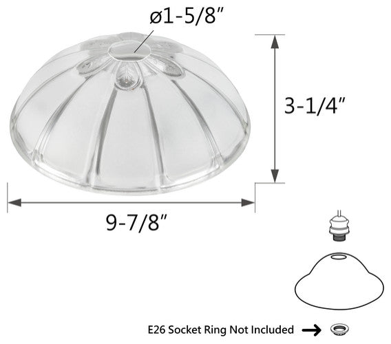 23507-01 Replacement  Clear&Sandblasted/2 Tone Torchiere Lamp Glass(42mm) Shade