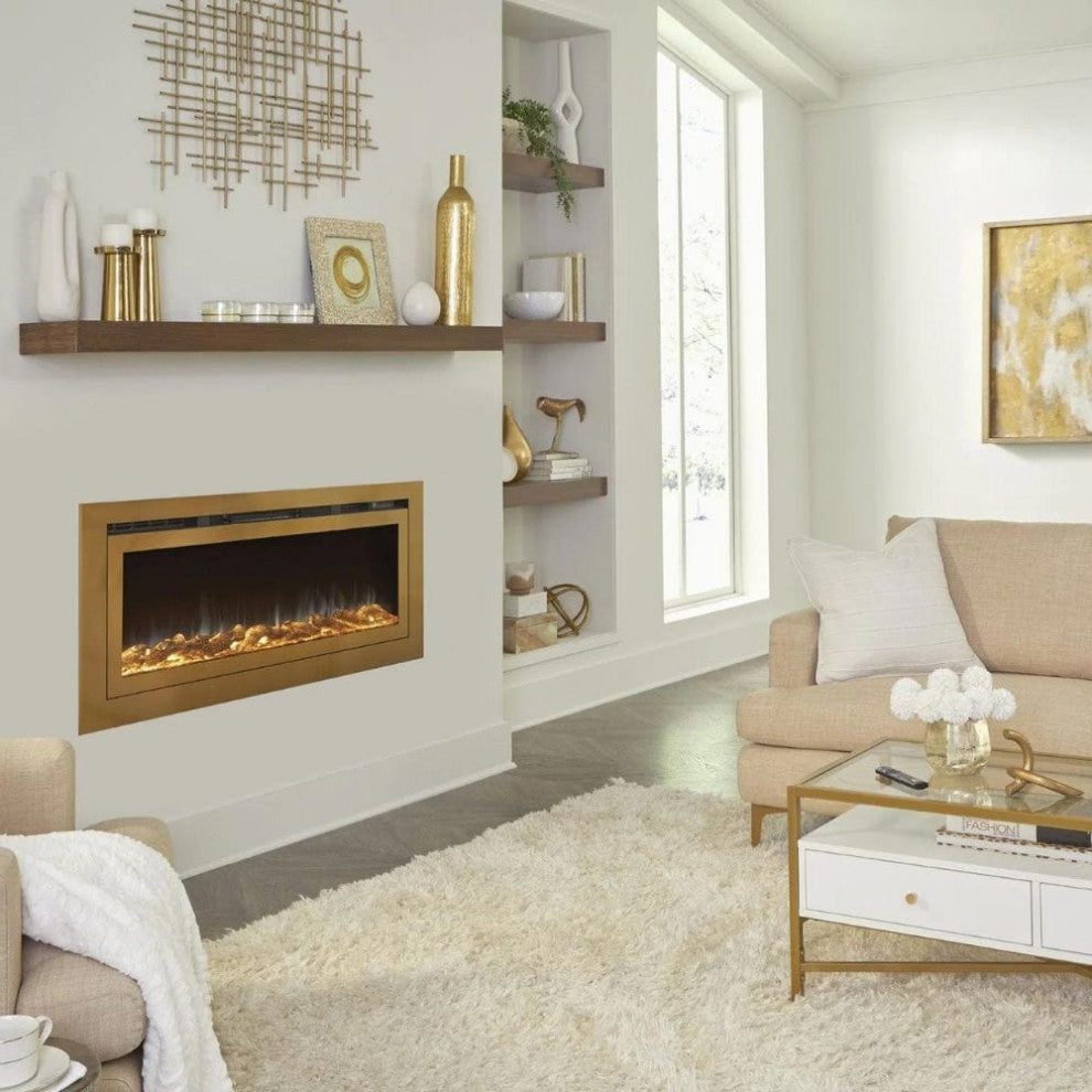 Touchstone Deluxe Gold 50" Built-In Smart Electric Fireplace