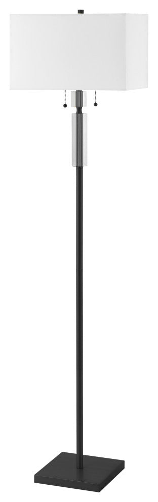 Fernanda Modern 2 Light Matte Black White Metal Floor Lamp