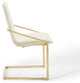 Pitch Performance Velvet Dining Armchair - Gold Ivory