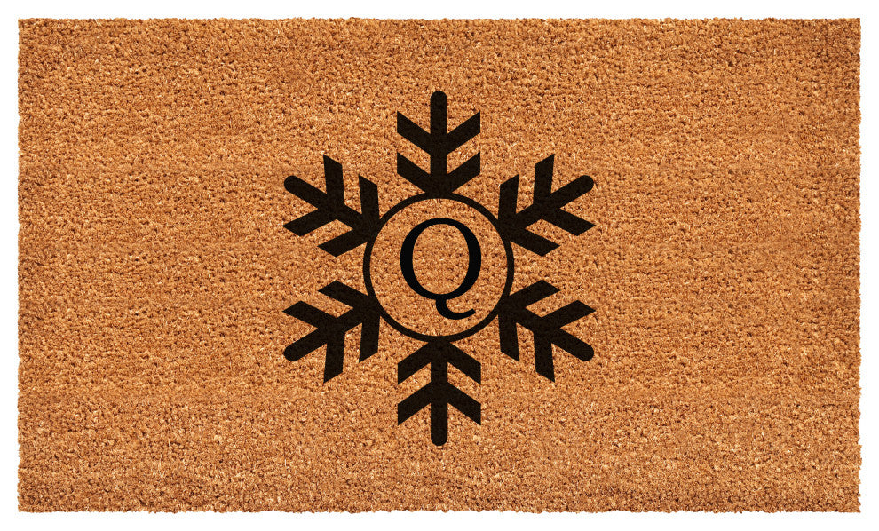 Calloway Mills Snowflake Monogram Doormat, 36"x72", Letter Q